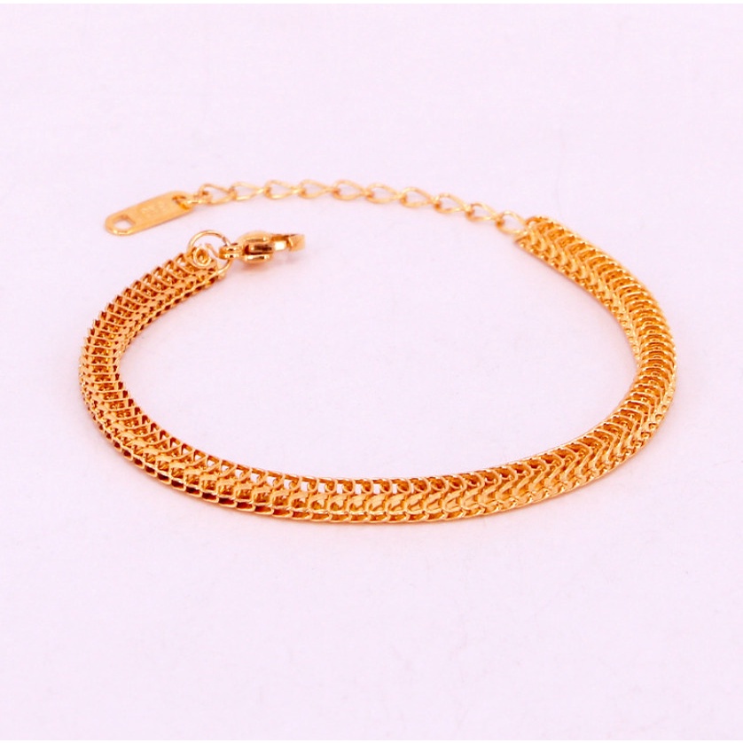 Lắc Tay Vảy Cá Vàng Sang Trọng Titan Ko Đen TT 4261