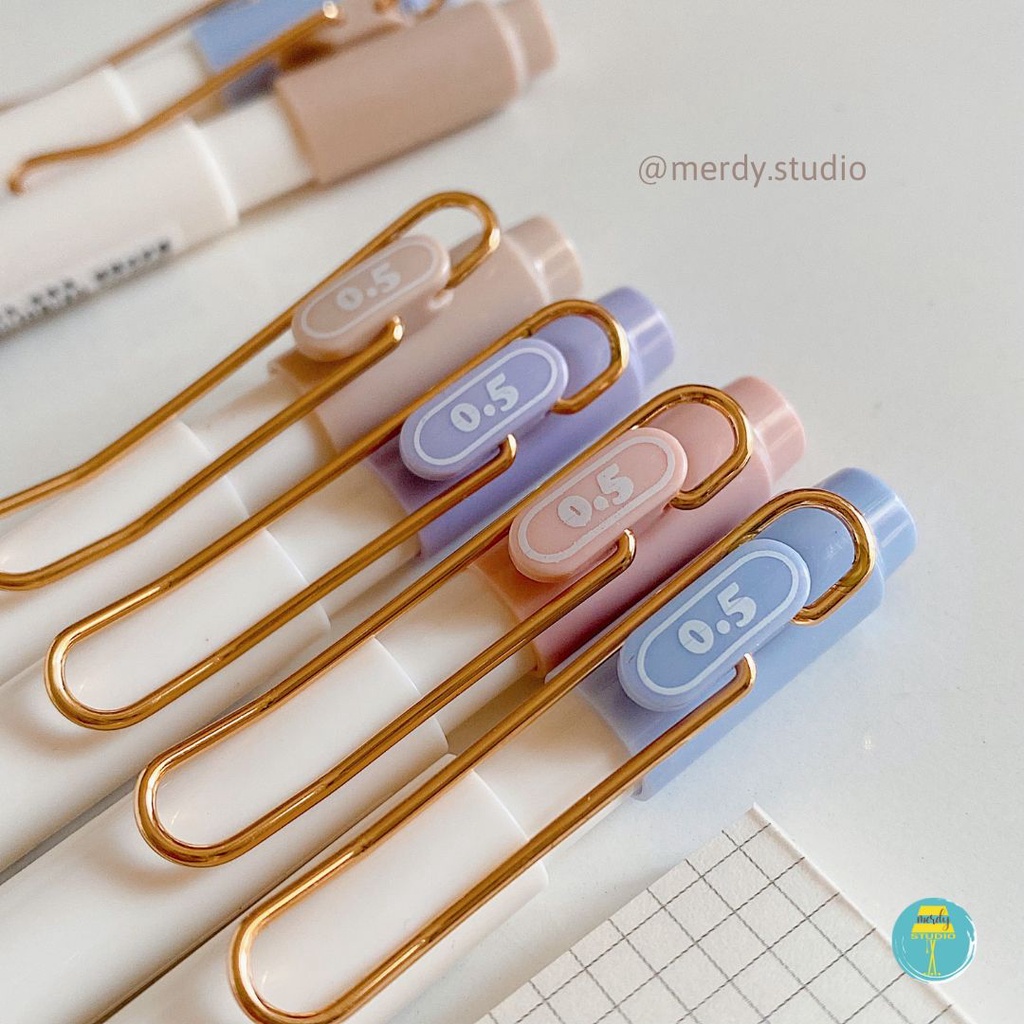 Bút bấm Mura đệm tay siêu êm ngòi 0.5mm - Morandi Color