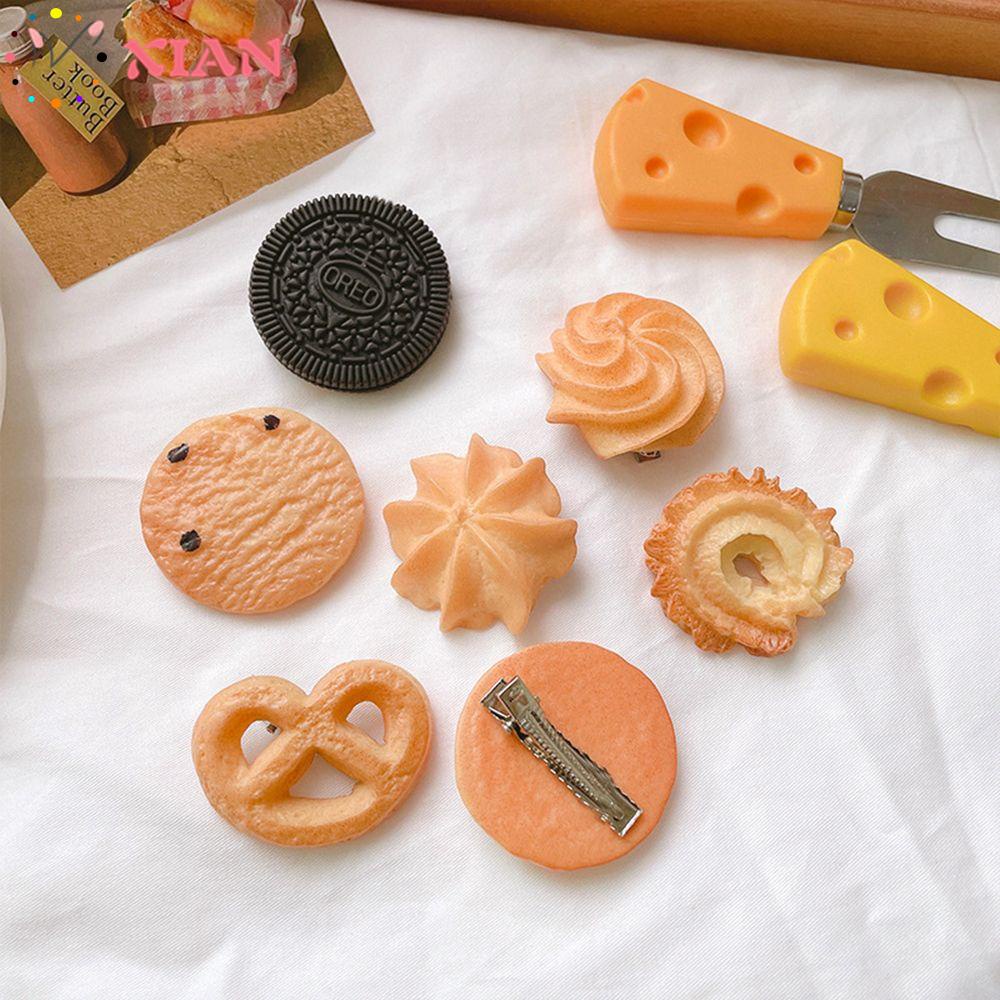 (Hàng Mới Về) Kẹp Tóc Hình Bánh Quy 3d Dễ Thương Cho Nữ