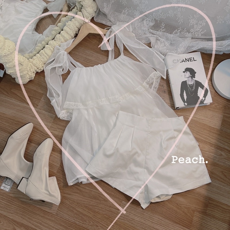 Set trễ vai nơ bên