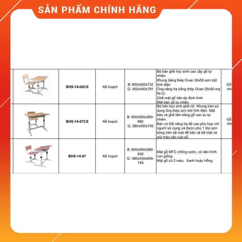 🌈  Bàn ghế học sinh Xuân Hòa cao cấp, Hàng chính hãng - Bảo hành 12 tháng