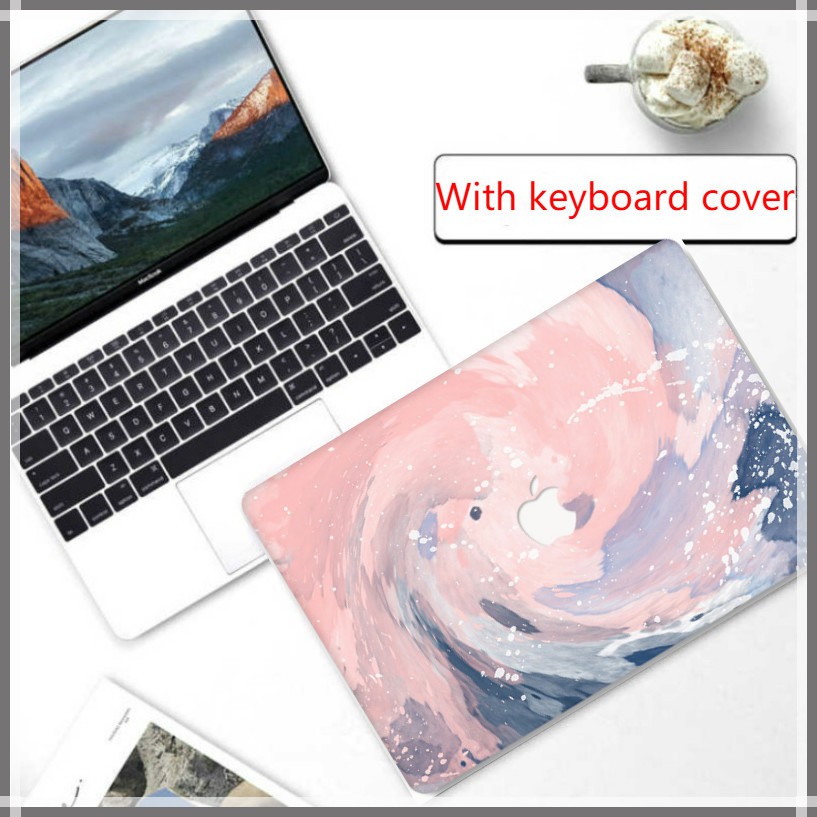 Ốp bảo vệ Macbook Air 13 inch A1932 Mac Pro 13.3 15.4 With Keyboard Cover A2179 A2289 A2251 A2141 họa tiết sơn dầu bằng nhựa cứng kèm tấm bọc bàn phím