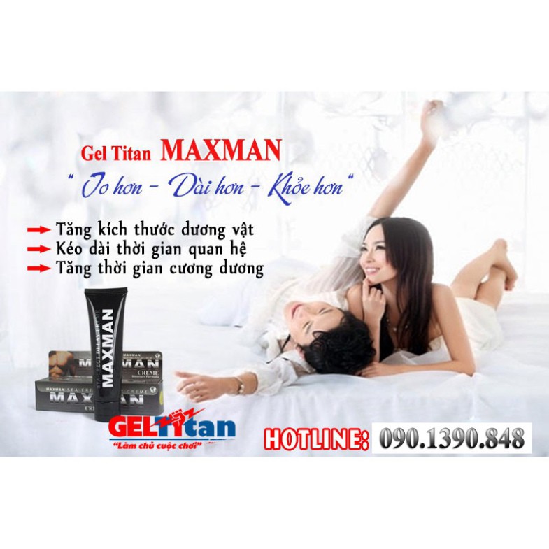 [CHÍNH HÃNG - CHÊ TÊN] Gel MAXMAN Tăng Kích Thước "Dương Vật", Cam Kết Tăng 2- 3cm Sau Một Liệu Trình, An Toàn, Hiệu Quả