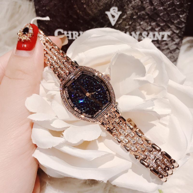 Đồng hồ nữ Davena mặt xanh 27mm cực đẹp