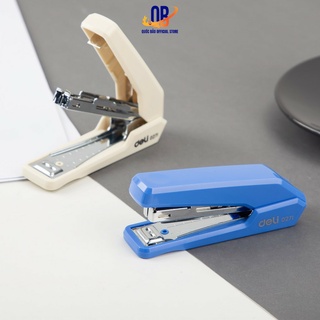 Dập ghim #10 deli, 15 trang - màu xanh, trắng - 1 cái e0271