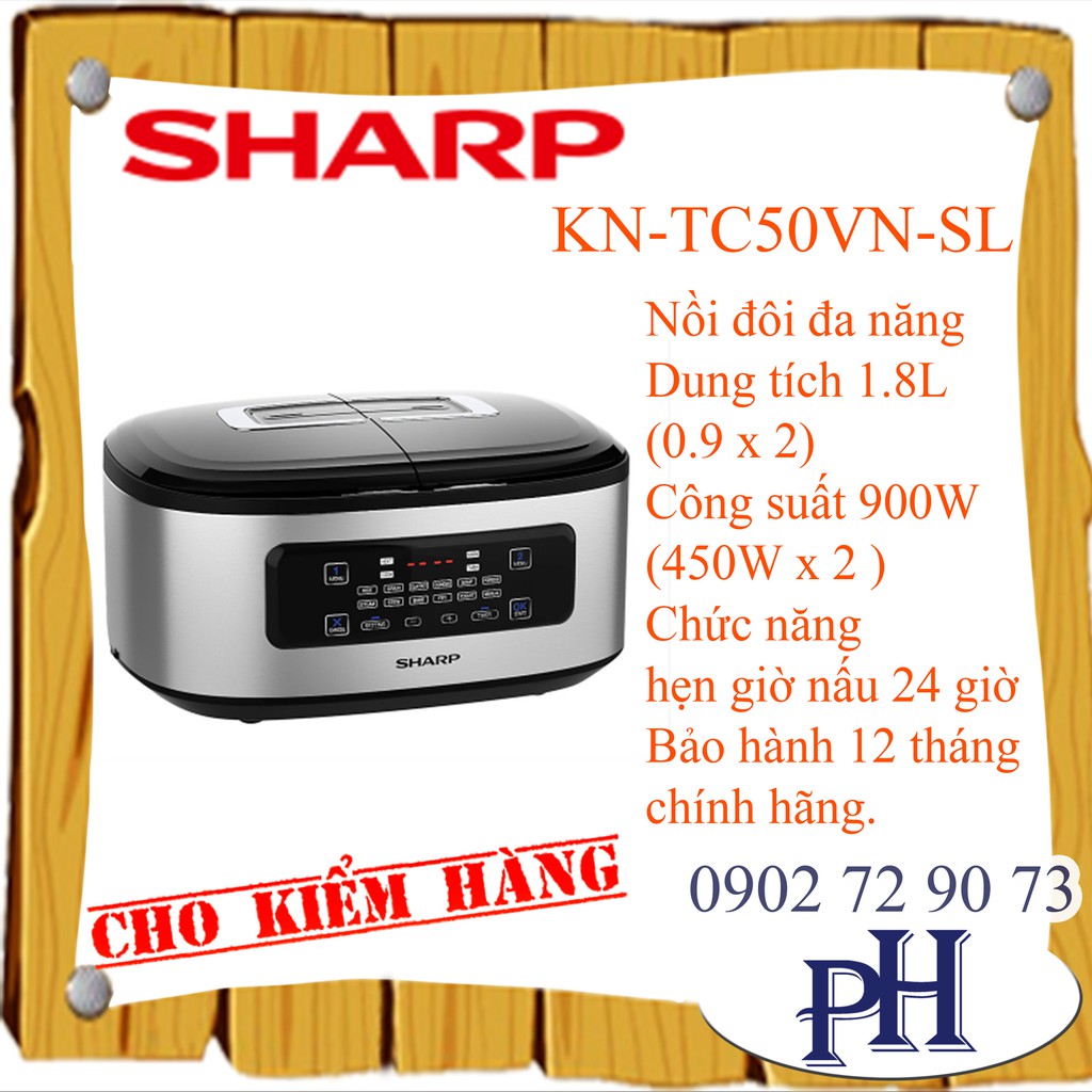 Nồi đôi đa năng Twin Cooker Sharp KN-TC50VN-SL