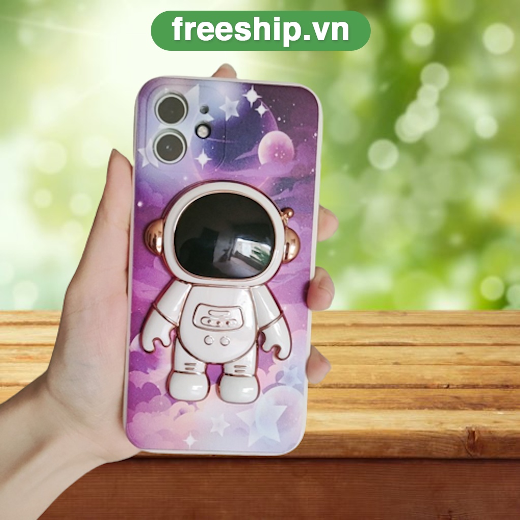 [Giá đỡ phi hành gia] Ốp iphone cho 13pro/13promax/12pro/xr/xsmax/6/7/8/plus ốp lưng iphone phi hành gia 3D viền vuông