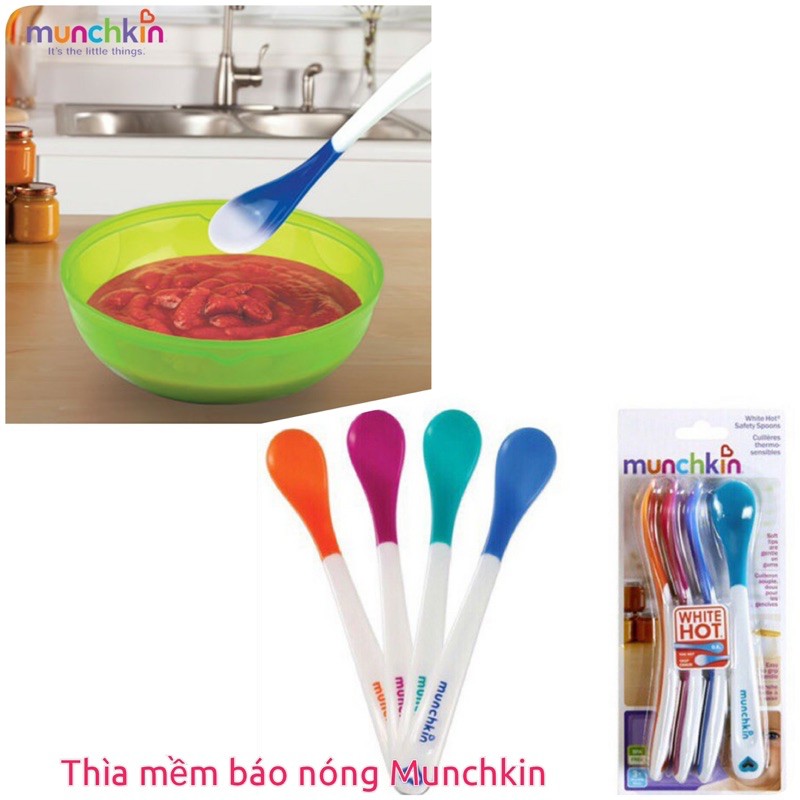 [Tách Lẻ] THÌA mềm BÁO NÓNG MUNCHKIN cho bé ăn dặm