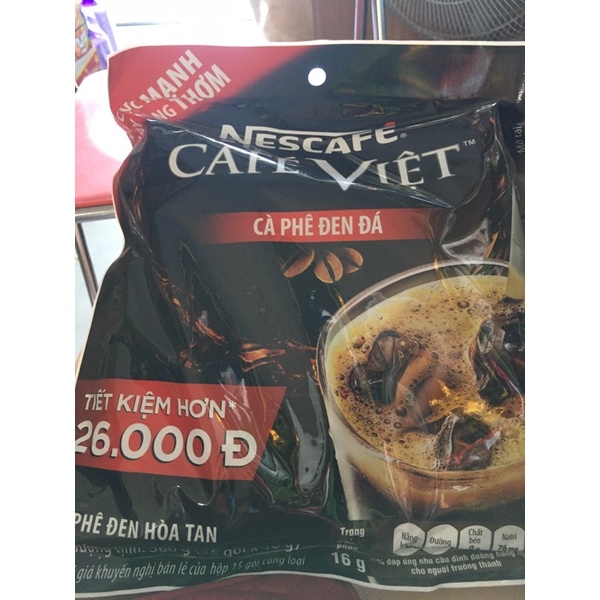 NESCAFE CAFE VIỆT (đen đá) 35gói *16g( khối tịnh lượng 592g)