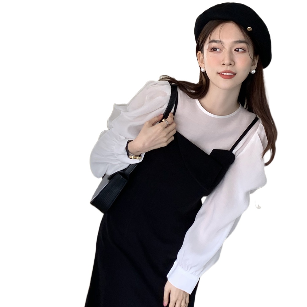 Set Áo Tay Phồng + Chân Váy Phong Cách Hàn Quốc Cho Nữ