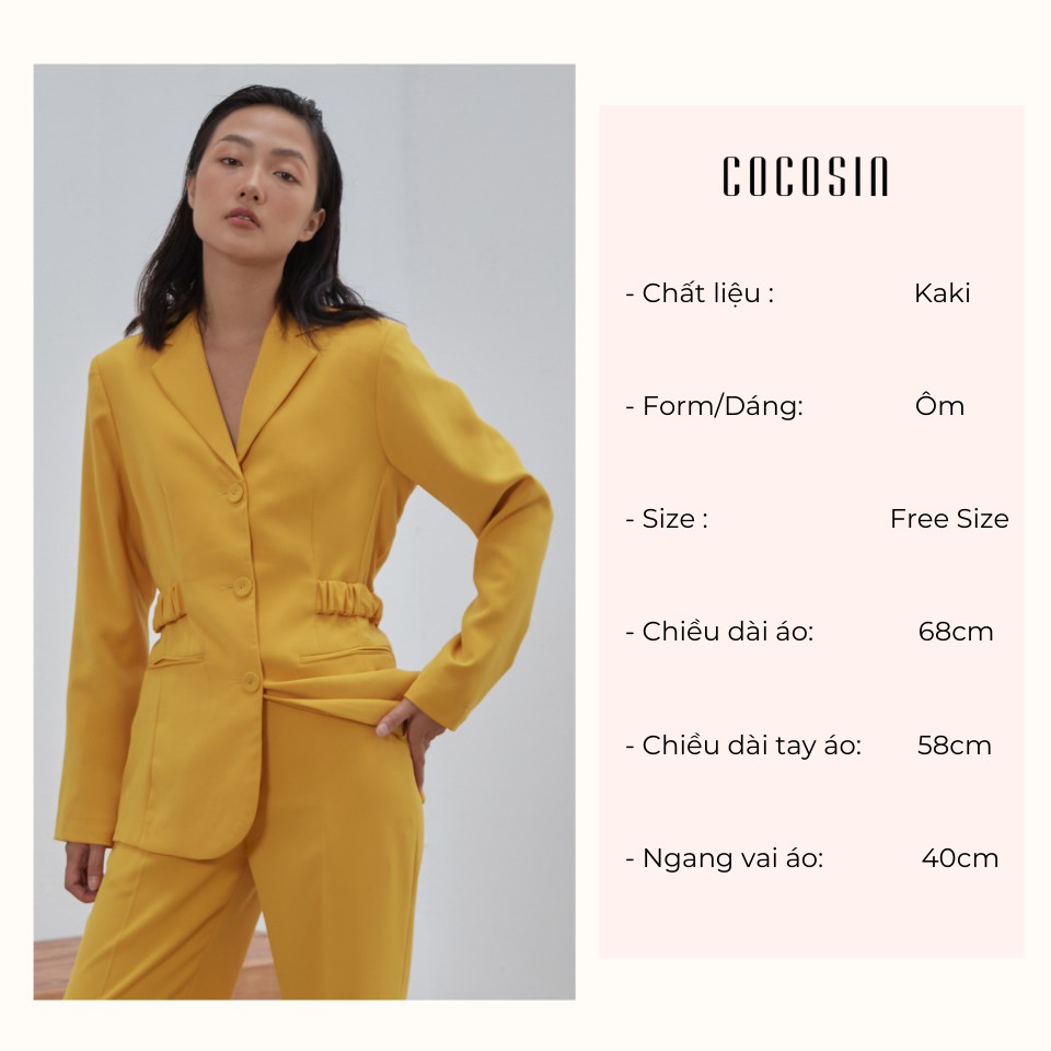 COCO SIN - Áo Vest Vàng Nhún Eo