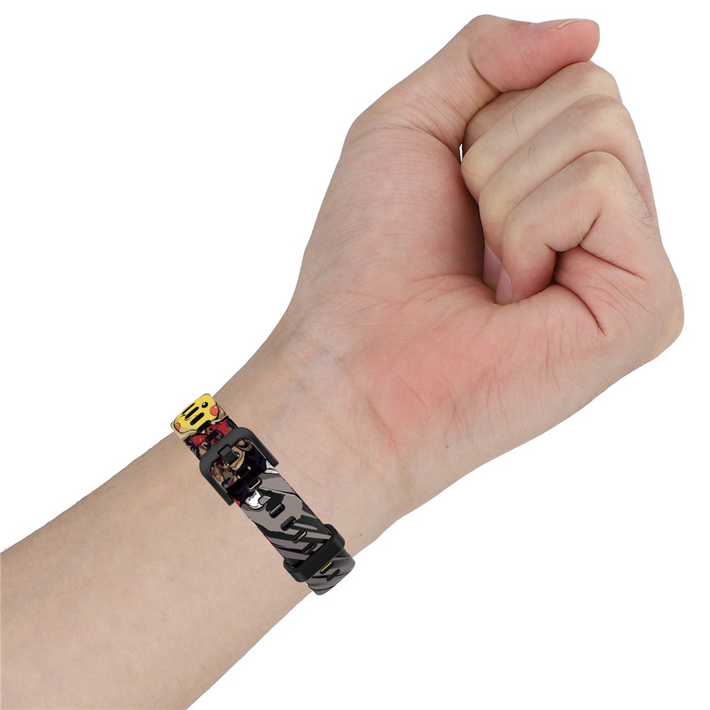 Dây đeo silicone họa tiết hoạt hình cho đồng hồ thông minh Huawei Band 6 Honor band 6