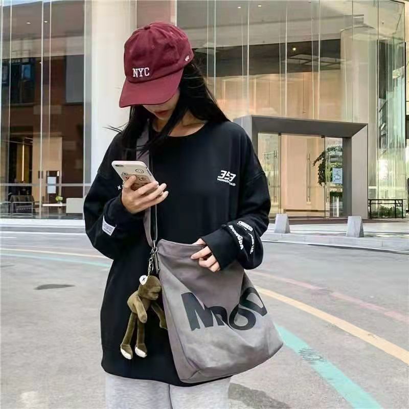 Túi Xách Canvas Cỡ Lớn Thiết Kế Đơn Giản Thời Trang Cho Học Sinh