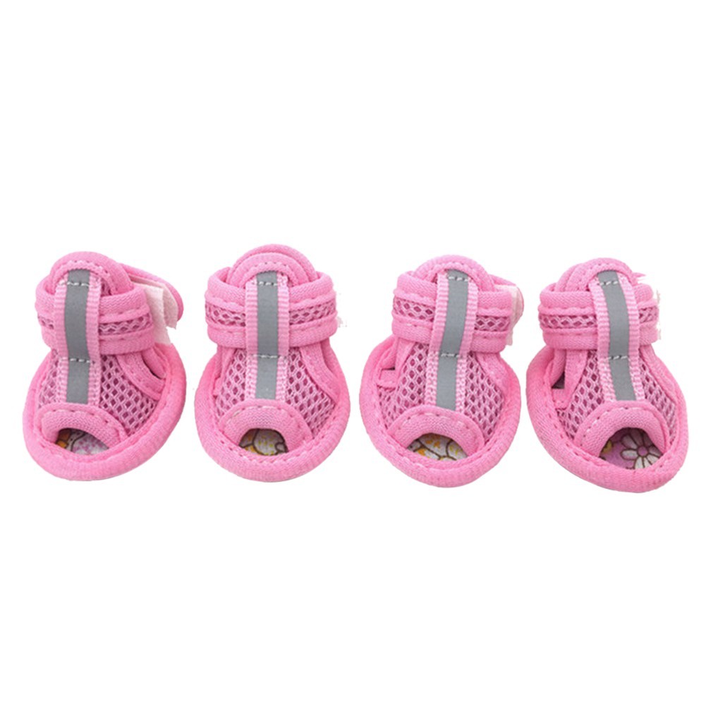 Set 4 Xăng đan Mềm Mại Chống Trượt Thoáng Khí Dành Cho Thú Cưng