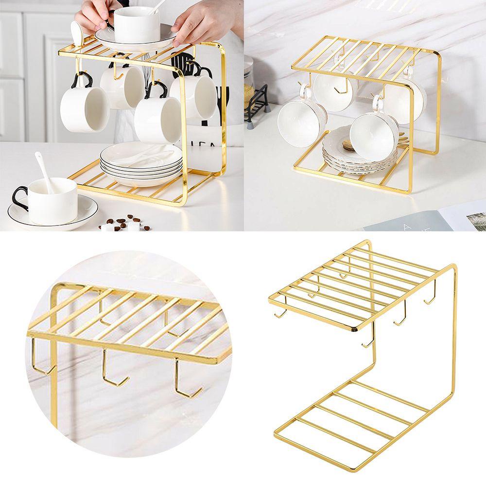 YOLA Giá Đỡ Kim Loại 6 Móc Treo Cốc Trang Sức Tiện Dụng