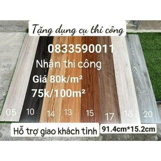 Combo 50 miếng ( 7m2) sàn nhưạ keo sẵn cốt trắng. Nhận thi công