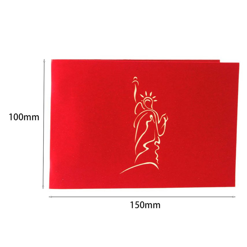 ♥^Greeting Card Three-dimensional Music Greeting 3D Postcard Statue of Liberty*