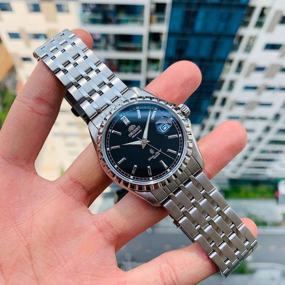 Đồng hồ Nam chính hãng Orient Automatic SER20002B0 Size 40,Mặt đen,Lịch ngày-Máy cơ tự động-Dây kim loại thép cao cấp