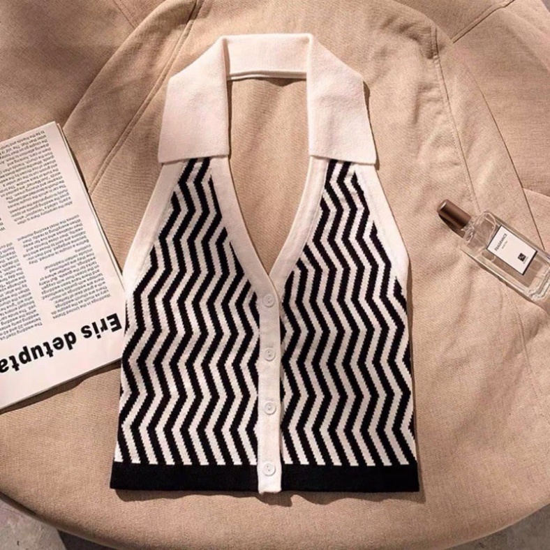 Áo Yếm Kẻ Sọc Cổ V Siêu Hót