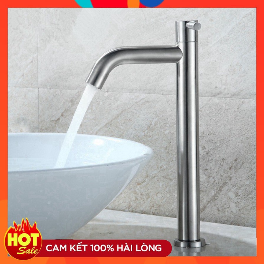 Vòi lạnh dương bàn chậu rửa mặt lavabo VL05 tặng dây cấp nước inox