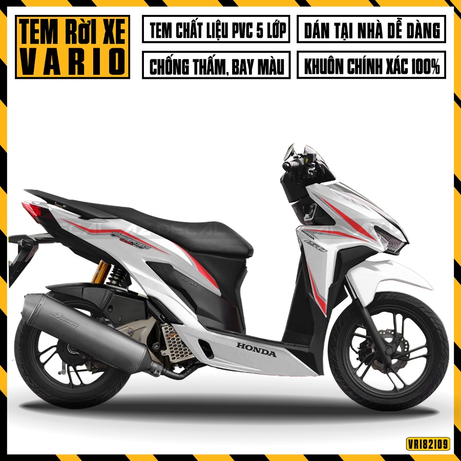 Tem Dán Xe Honda Vario Tem Chỉ | VR182109ZT | Chất Liệu Decal PVC Cắt Khuôn Sẵn, Chống Thấm Nước