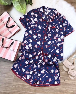 Bộ pijama đùi cao cấp in túi