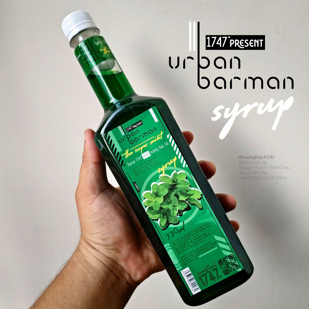 Urban Barman Syrup 1747 - Bạc Hà - 730ml