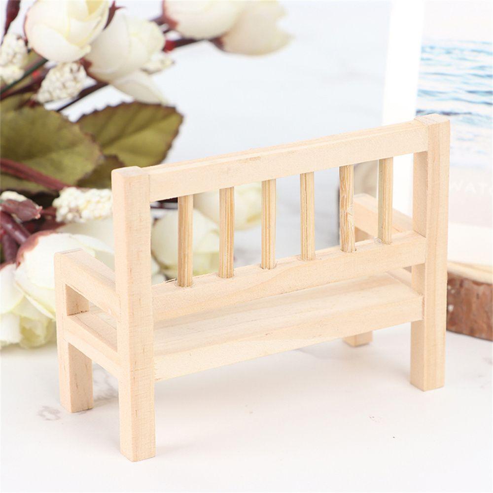 Mô Hình Ghế Dài Mini Bằng Gỗ Dùng Trang Trí Nhà Búp Bê