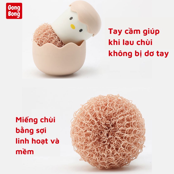 Miếng rửa bát chén nhà bếp mút rửa chén chùi nồi chà nồi hình dáng gà con dễ thương