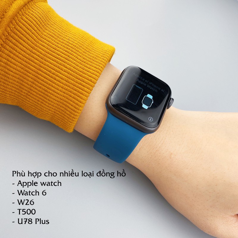 [ĐỦ 5 MÀU] Dây Đeo Silicon Mềm Cho Đồng Hồ Thông Minh Apple Watch Iwatch 38mm/40mm/42mm/44mm