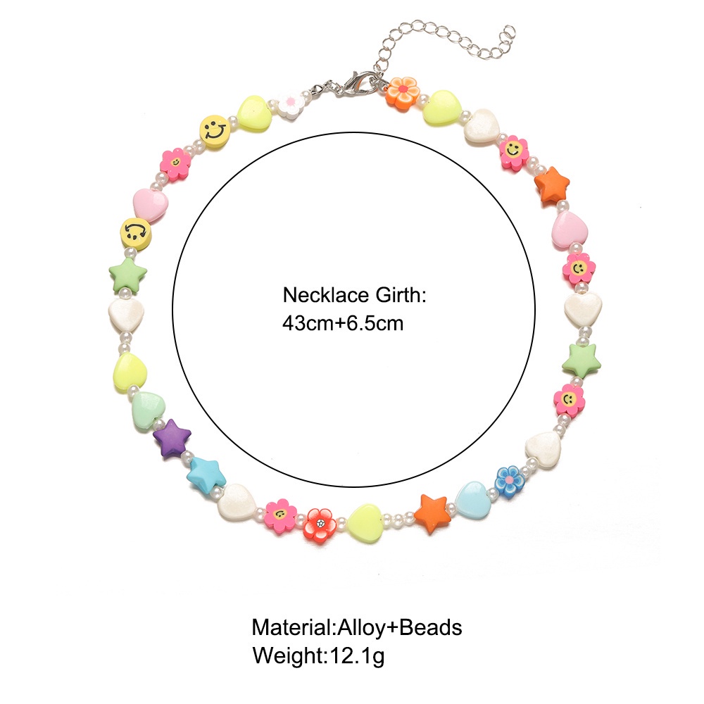 Vòng cổ choker Mặt Ngôi Sao Cười Ngọc Trai Dễ Thương Phong Cách Hàn Quốc Cho Nữ