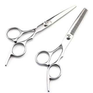 Combo Bộ 2 Kéo cắt và tỉa tóc DEVELOPE (Trắng) + Dao cạo râu đa năng