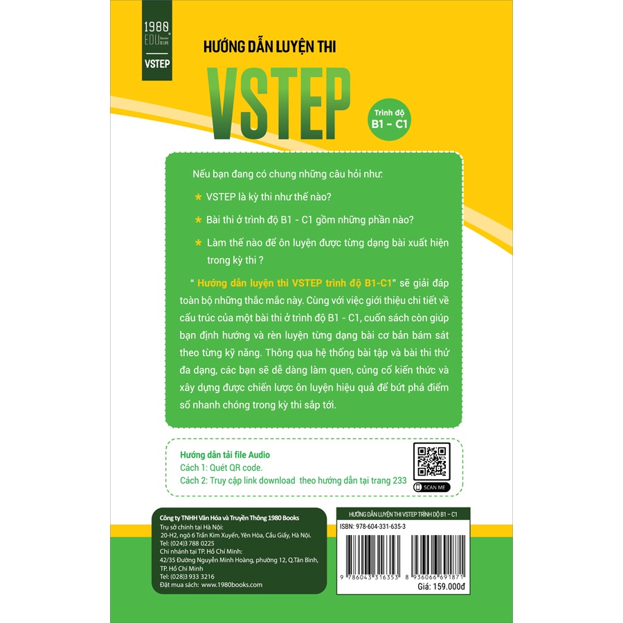 Sách - Hướng dẫn luyện thi VSTEP trình độ B1-C1 - 1980Books