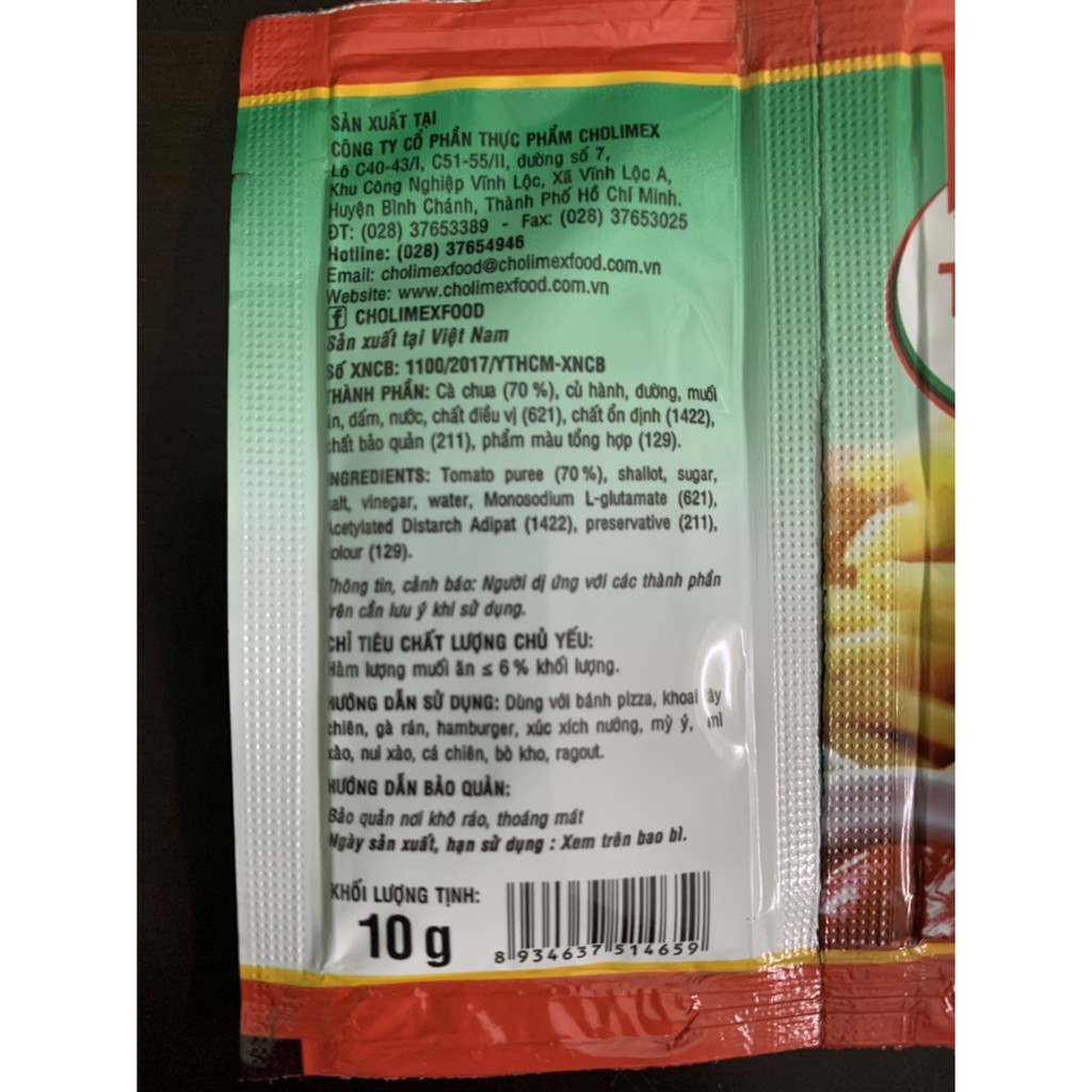 Tương cà cholimex gói 10g dùng mang đi tiện dụng - Bịch 50 gói