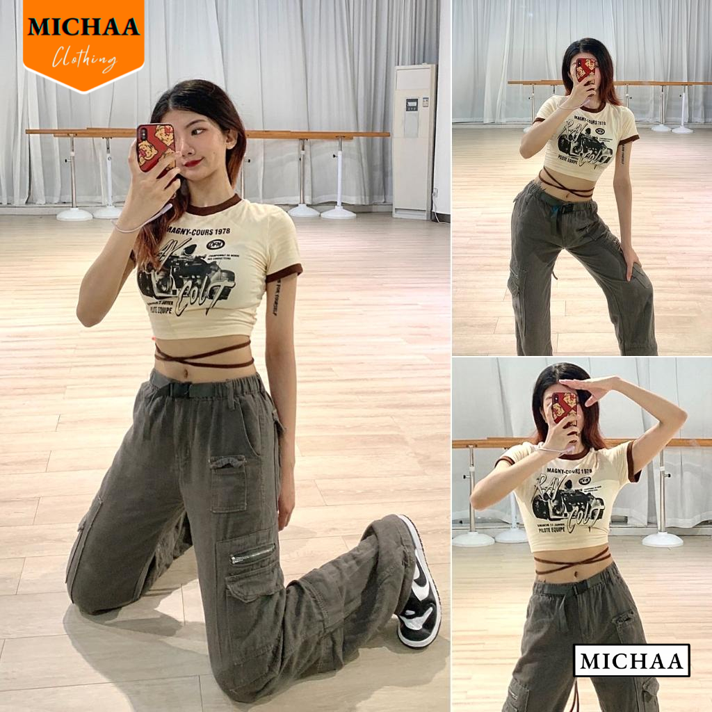 Áo Croptop Nữ RAY COLT Tay Ngắn Ôm Body, Áo Thun Croptop Kiểu Sexy Chất Thun Borip - MICHAA CR56
