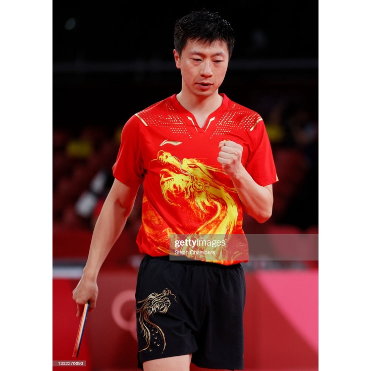 Áo Bóng Bàn Cầu Lông Li-ning Ma Long 6089A Chính Hãng Cao Cấp( Đỏ Họa Tiết Rồng Vàng ) - Cực Chất