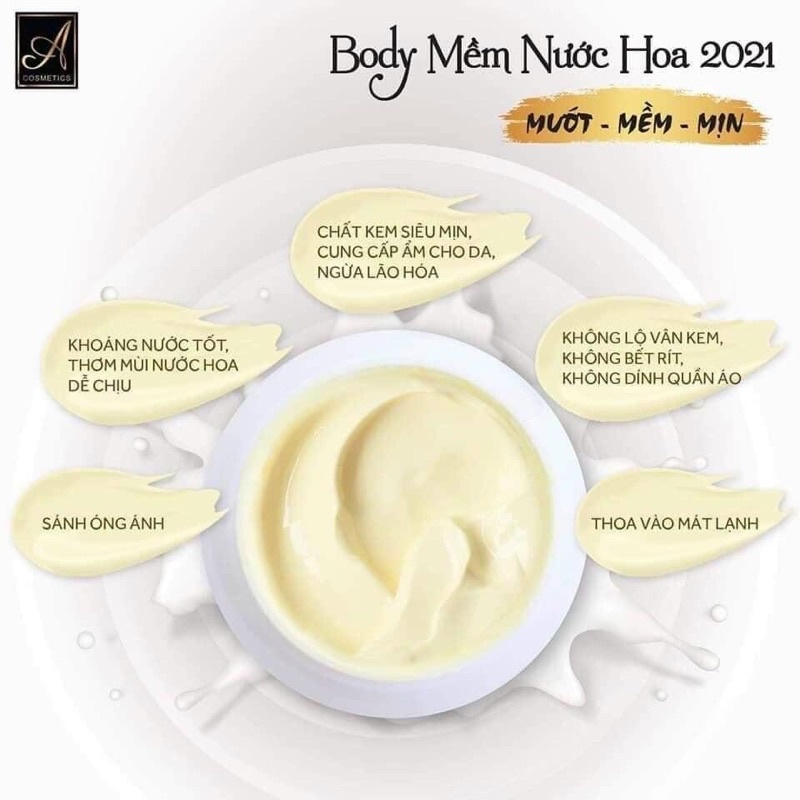 Kem Body Mềm Nước Hoa A Cosmetics 2021 Dưỡng trắng Cấp Ẩm
