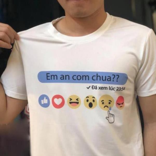 Free Ship Áo Thun Ngắn Tay UNISEX Em Ăn Cơm Chưa