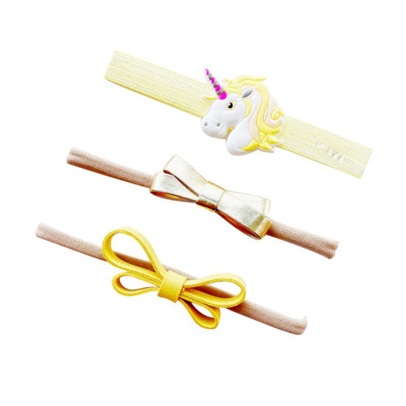 Bộ 3 Băng Đô Hoa Và Kỳ Lân Phối Ruy Băng Và Ren Dễ Thương Cho Bé Gái