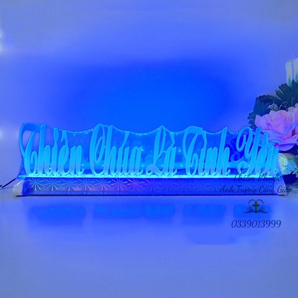 Chữ MiCa Công Giáo - Chữ Điện MiCa Thiên Chúa Là Tình Yêu Đèn Led 7 Màu