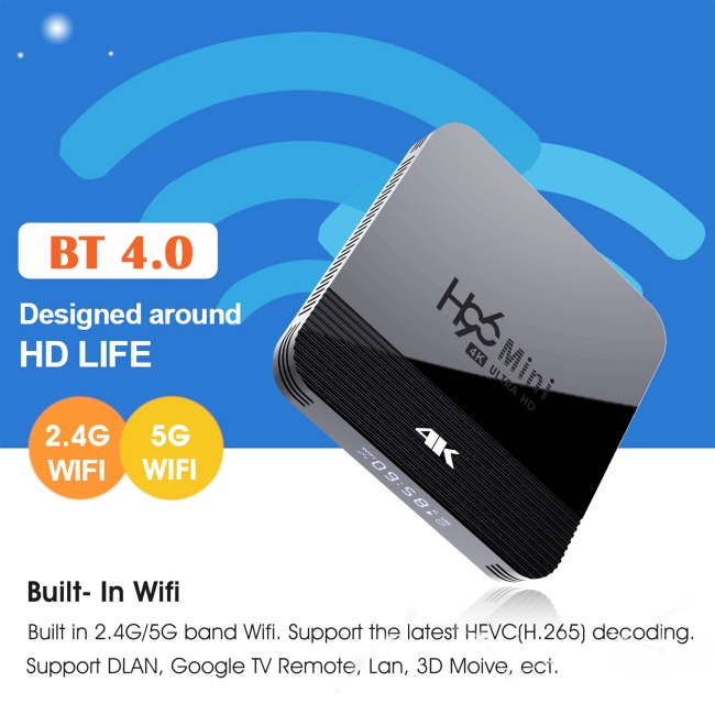 Hộp Tv Box Rockchip Rk3228A H2.4G / 5g Wifi Android 9.0 Google Play 2.4g / 5g