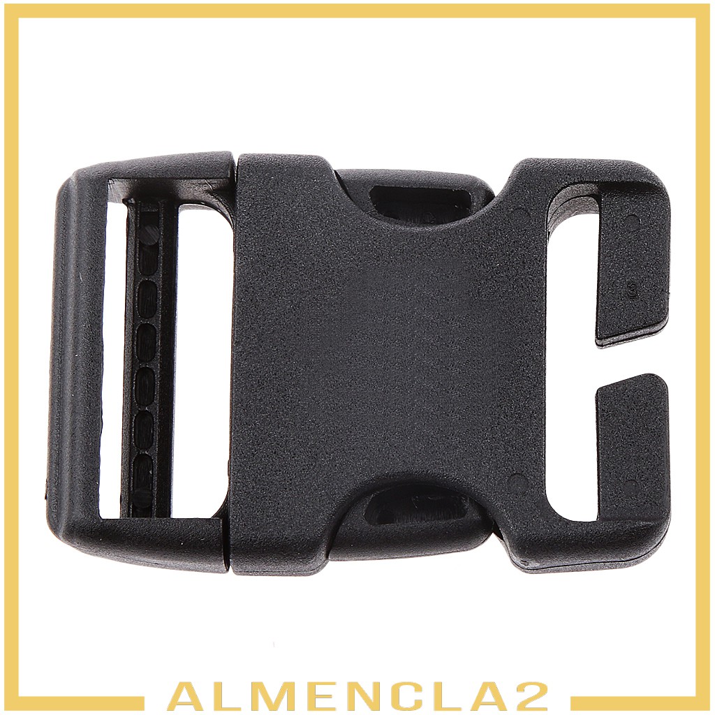 Black Strap Belt Backpack Side Release Buckle for Webbing Replacement 3.8cm