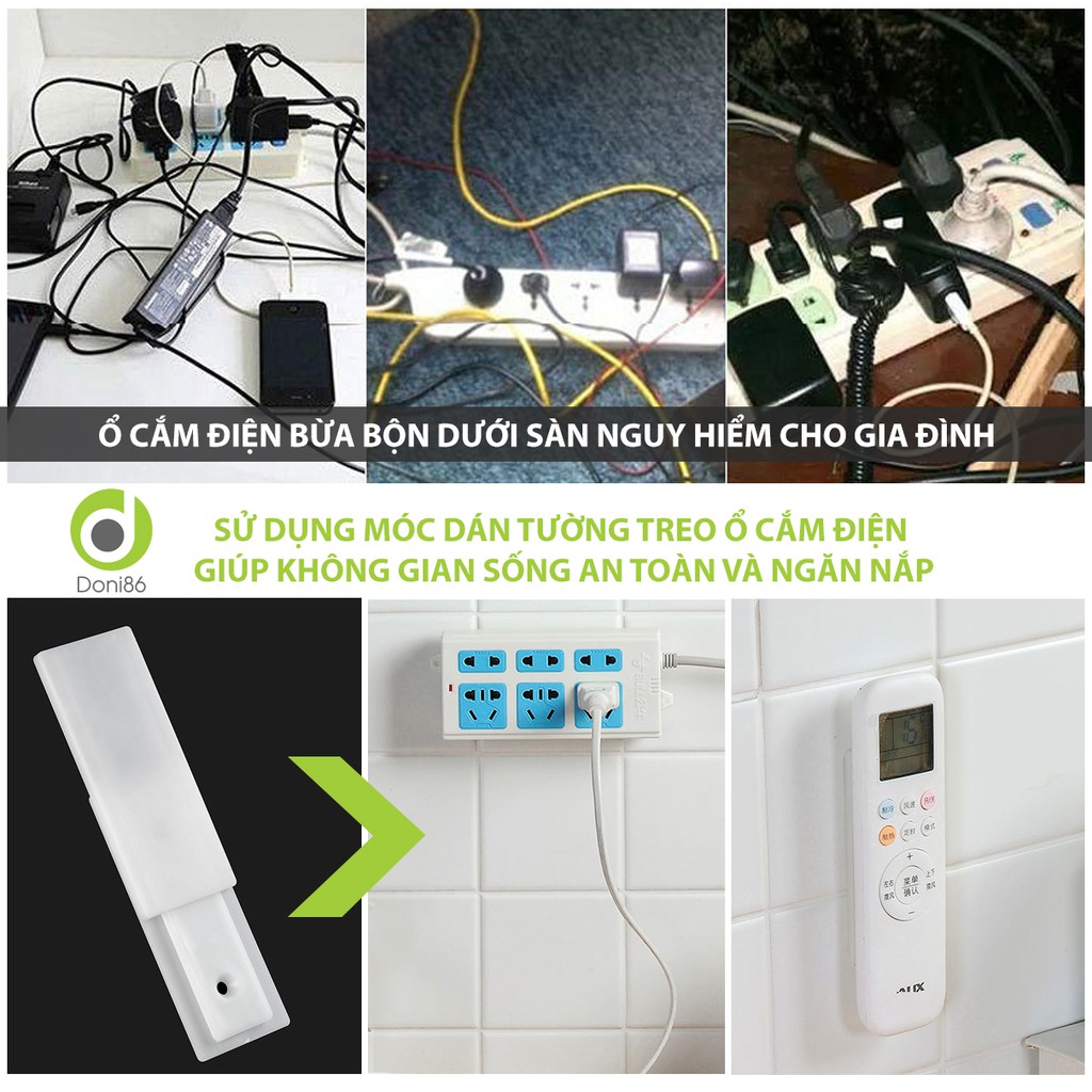 Móc dán tường treo ổ cắm điện, cục phát wifi - Doni86 - PK149