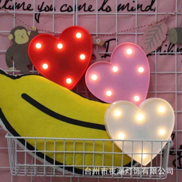 Đèn led hình trái tim red heart trang trí , tỏ tình lãng mạn