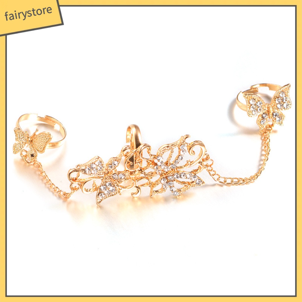 Nhẫn Hợp Kim Hình Bướm Đính Đá Xinh Xắn Cho Nữ