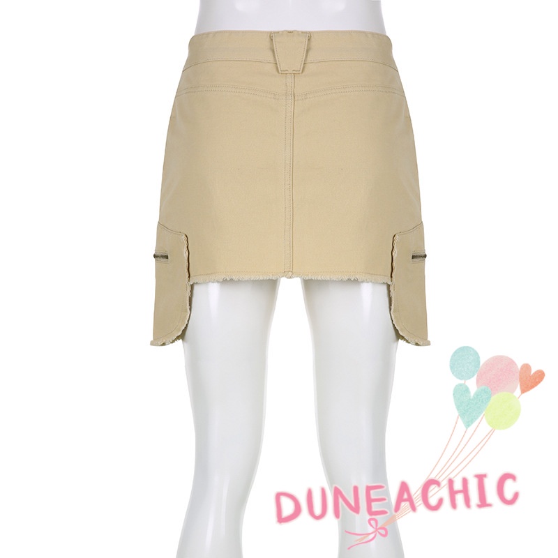Chân váy jean Chữ A Có Túi Phối Khóa Kéo Quyến Rũ Cho Nữ