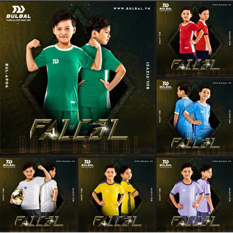 Quần áo trẻ em, bộ thể thao bé trai, áo đá bóng BB Falcol Kid - Chất vải cao cấp thân thiện da trẻ
