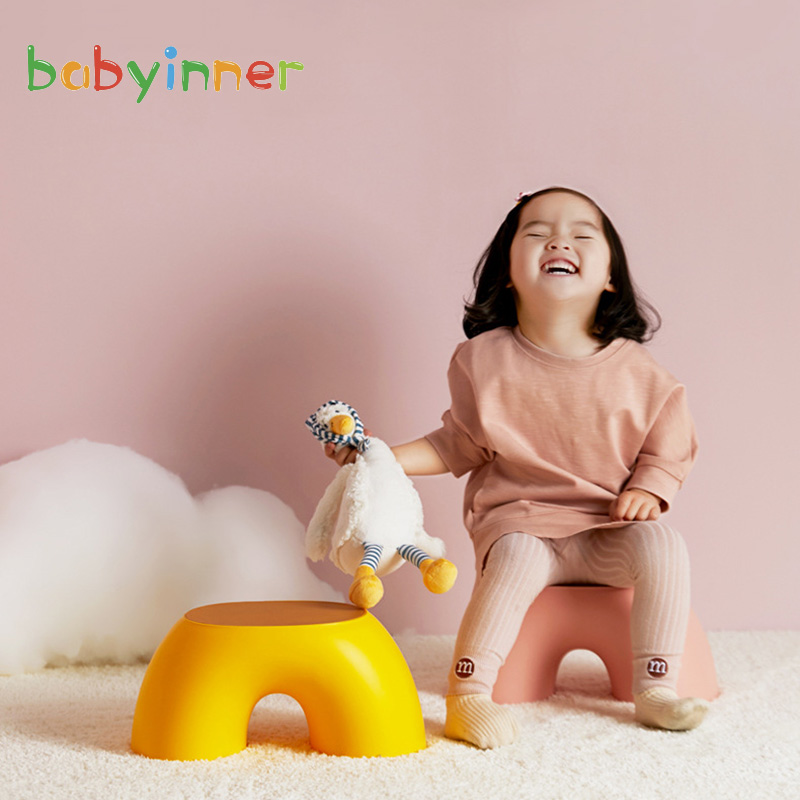 Babyinner 36cm Ghế Cầu Vồng Chống Trượt Ghế Trẻ Em Bền Ghế Trẻ Em Bàn đạp Nhà Sáng Tạo Ghế Chân Nhỏ PP Ghế Trẻ Em