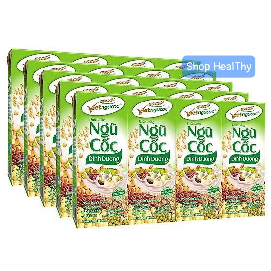 [ĐƠN HOẢ TỐC] 10 Lốc Ngũ Cốc Dinh Dưỡng Việt Ngũ Cốc - Tặng 5 Hộp YM Đậu Đỏ 180ml