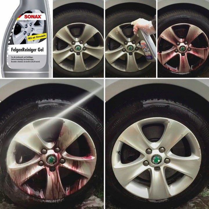 Dung dịch bảo dưỡng rửa vành xe ô tô thương hiệu Sonax Rim Cleaner 429200 dung tích 500ml - Hàng chính hãng